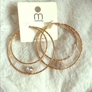 Brand New Gold Glitter Earrings
